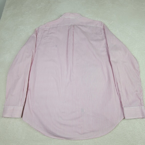 Ralph Lauren Mens XL Pink White Striped Slim Fit Long Sleeve Button Down Shirt - Picture 3 of 10